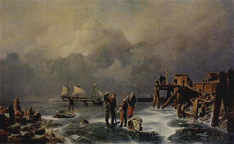 Andreas Achenbach Ufer des zugefrorenen Meeres (Winterlandschaft) china oil painting image